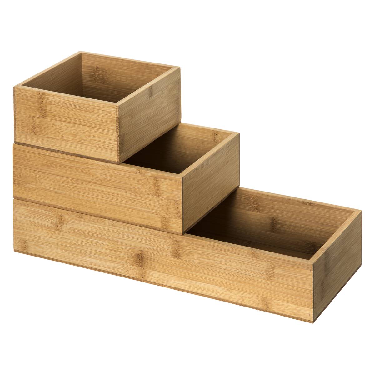 Zestaw 3 organizerów bambusowych