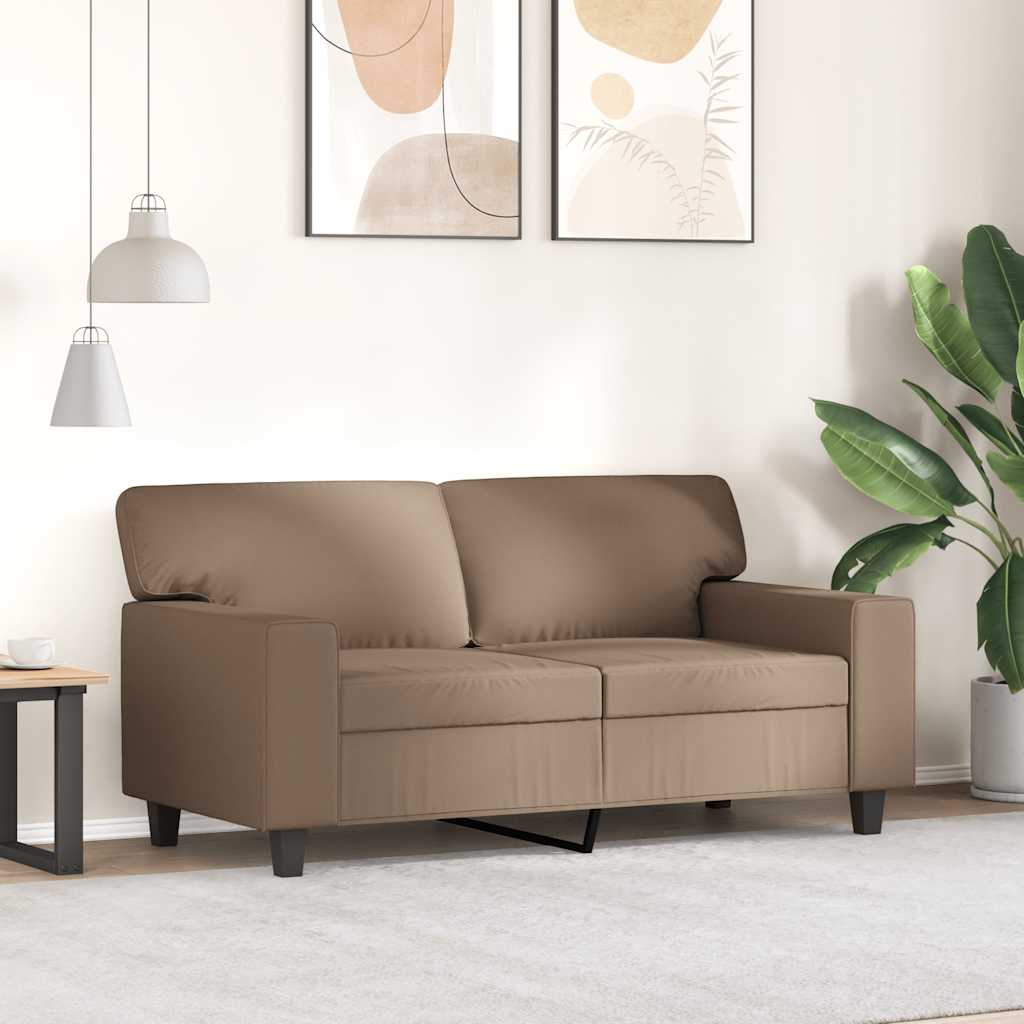 2-osobowa sofa, kolor cappuccino, 120 cm, sztuczna skóra