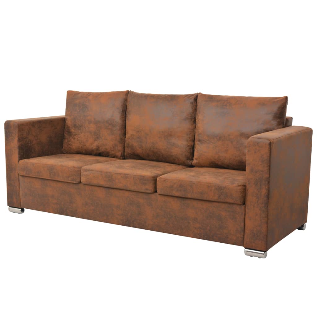 Sofa 3-osobowa, 191 x 73 x 82 cm, sztuczny zamsz vidaXL