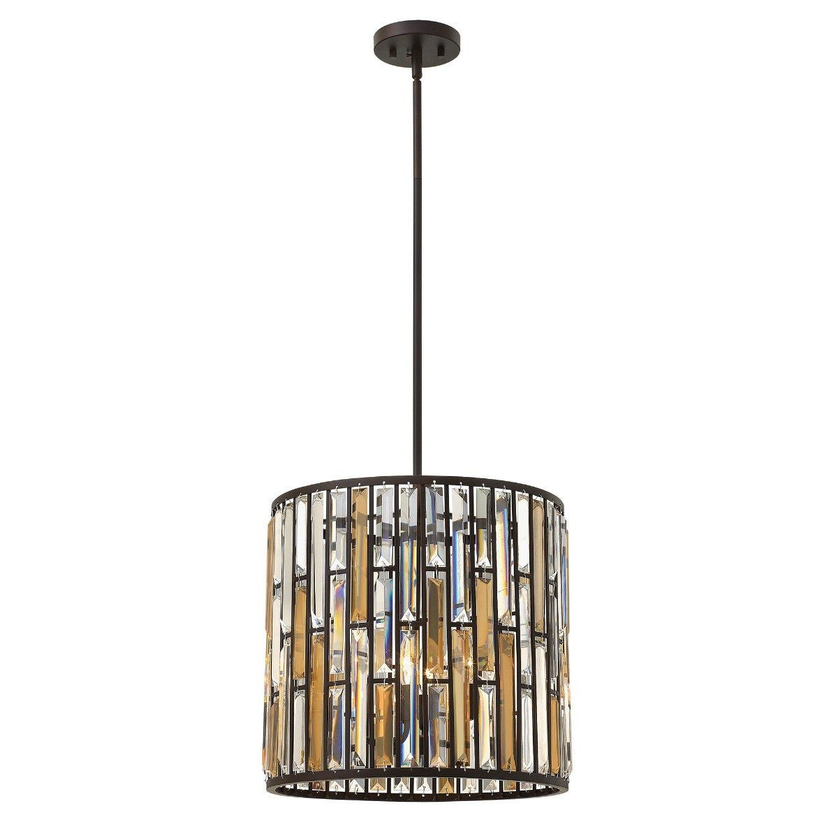 Lampa wisząca kryształowa vintage brąz Gemma 3xE14 60W Hinkley