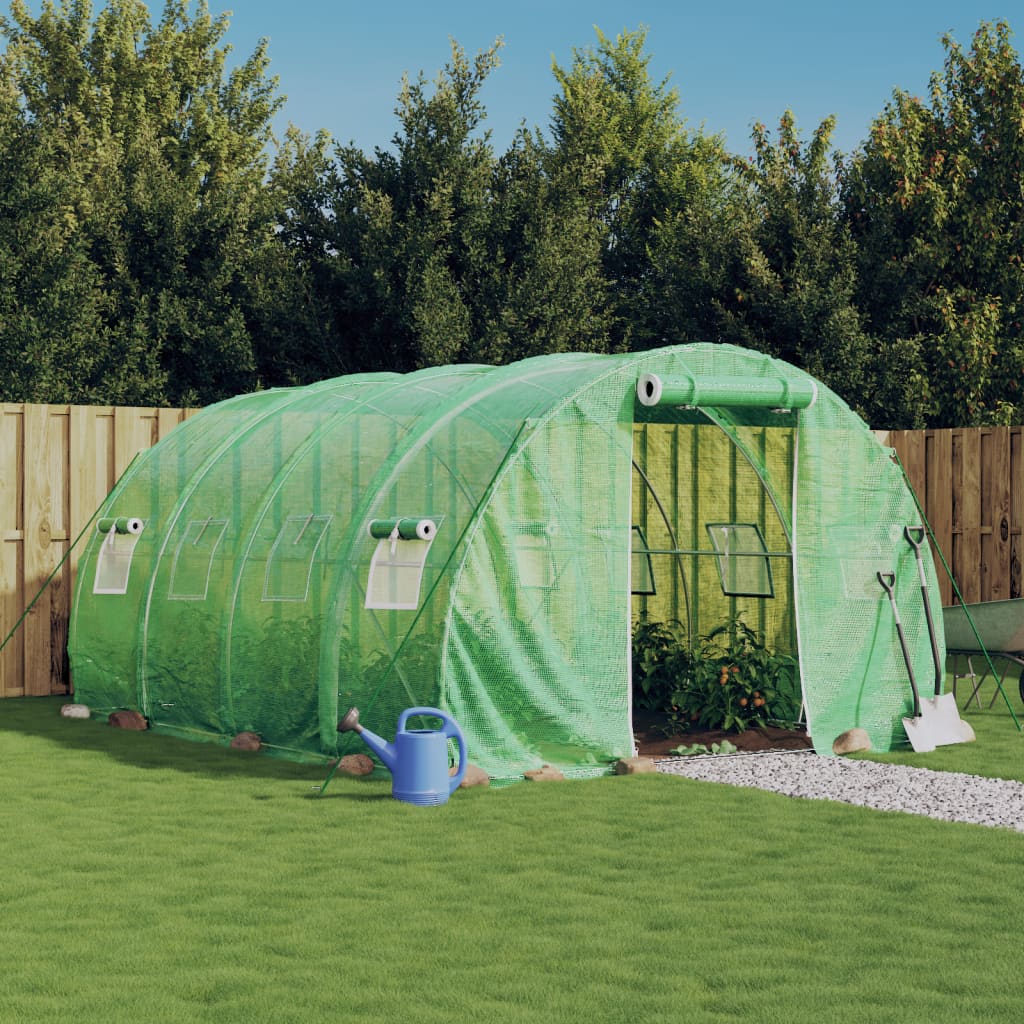 Szklarnia ze stalową ramą, zielona, 12 m², 4x3x2 m vidaXL