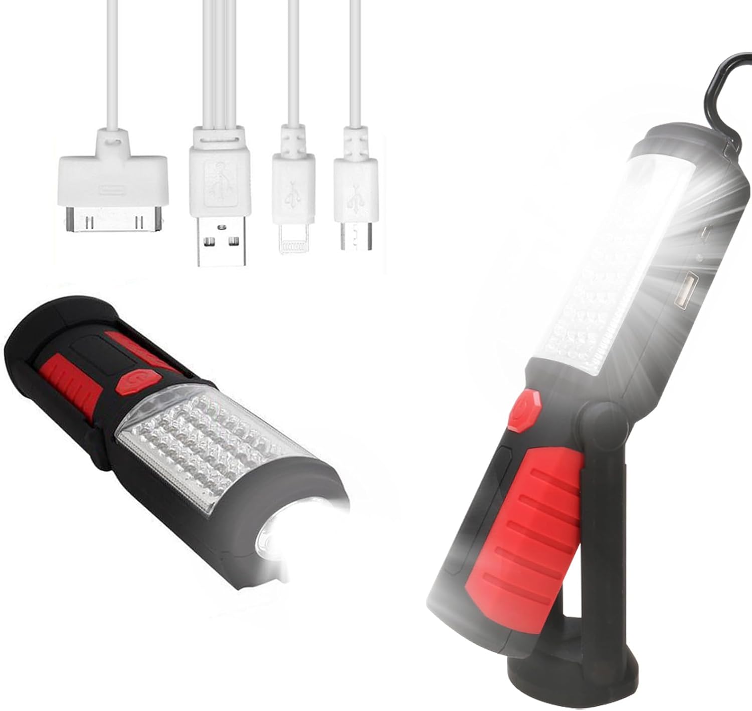 Latarka, akumulatorowa lampa robocza, mocna akumulatorowa lampa robocza, lampa robocza LED, lampa warsztatowa z podstawą magnetyczną, lampa