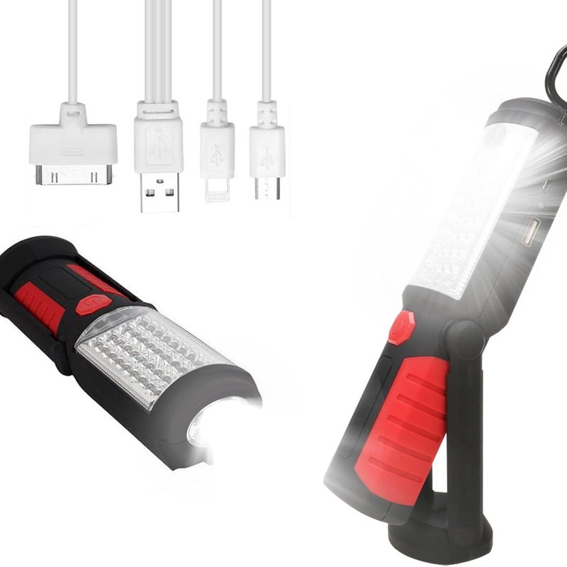 Latarka, akumulatorowa lampa robocza, mocna akumulatorowa lampa robocza, lampa robocza LED, lampa warsztatowa z podstawą magnetyczną, lampa
