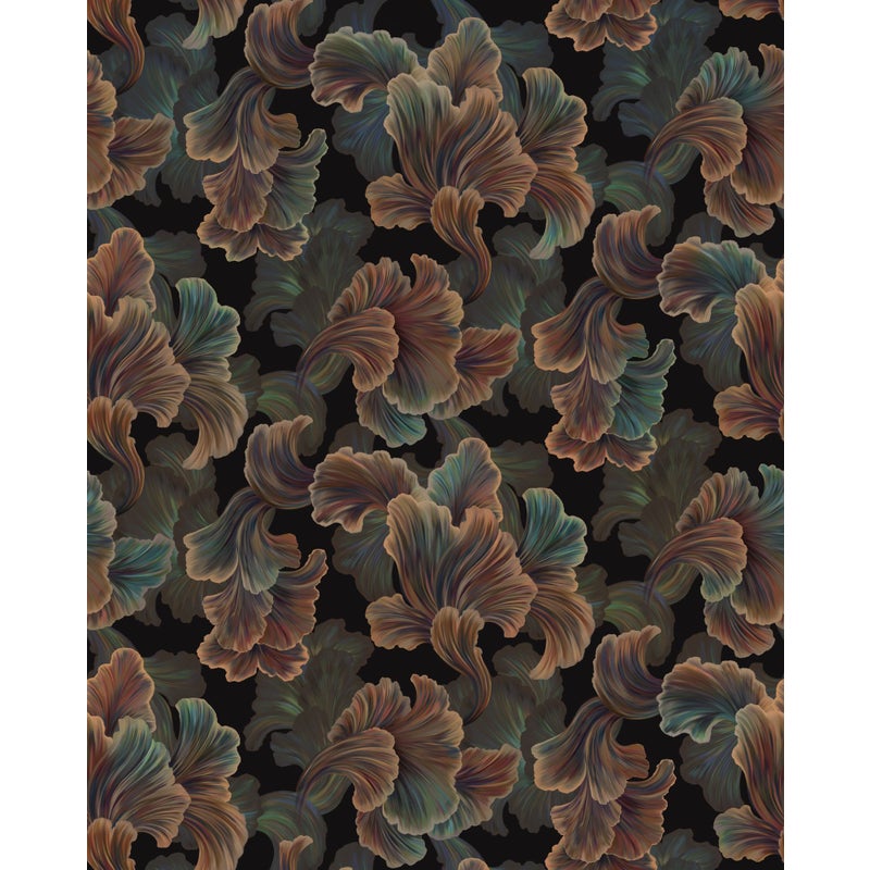 Fototapeta motyw liścia ciemny brąz i zielony - 250 x 200 cm - KOMAR