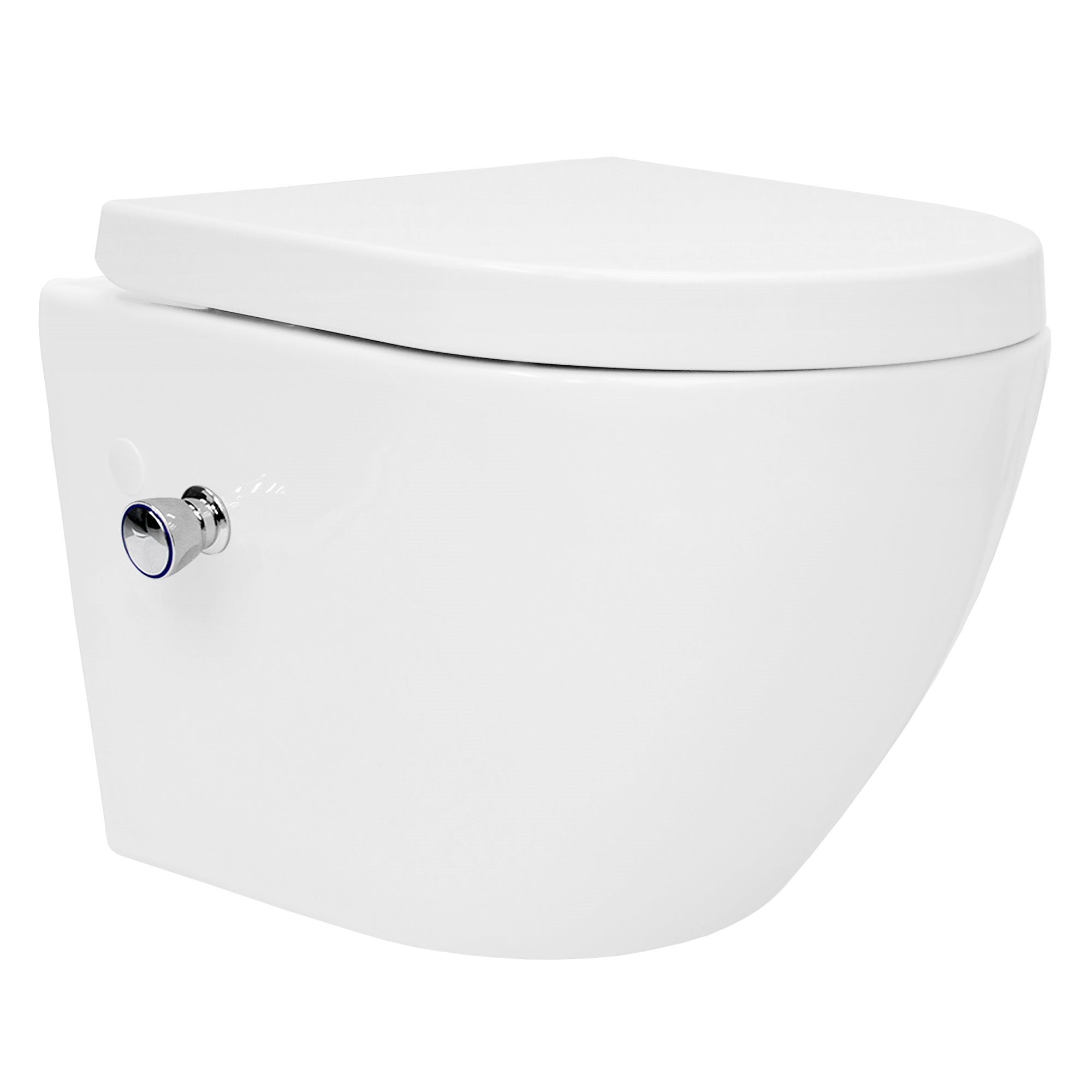 WC wiszące bez krawędzi nano powłoka funkcja bidetu krótkie ceramika biała