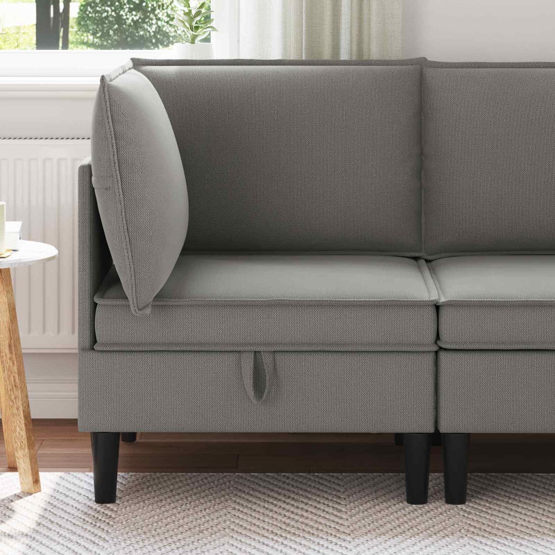Rogowa Sofa z Przechowywaniem ciemnoszary Welur vidaXL