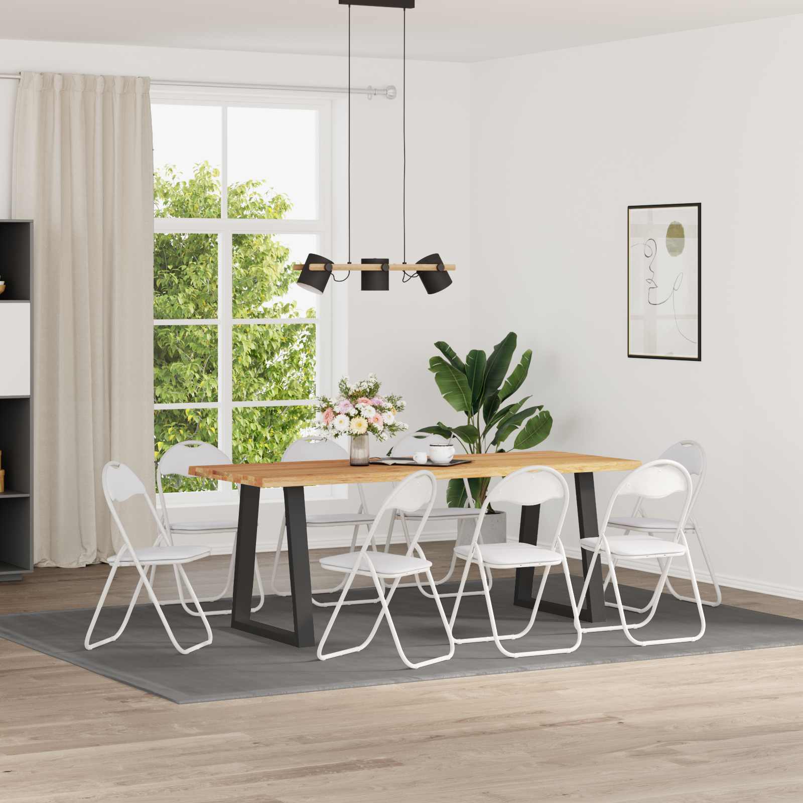 Krzesło składane 8 pcs Biały 48 x 43,5 x 81 cm vidaXL