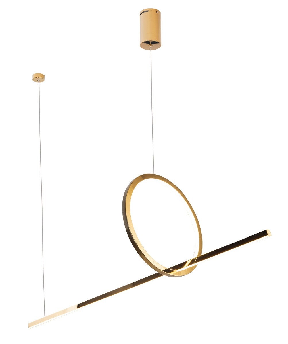 Lampa wisząca nowoczesna złota listwa z obręczą LOZANNA LED 18W P0390 Maxlight