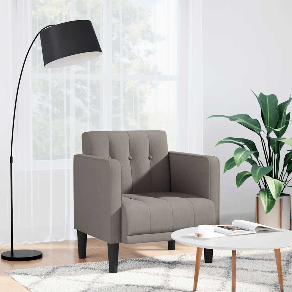 Sofa Fotel z Podłokietnikami Taupe 53 cm Tkanina vidaXL