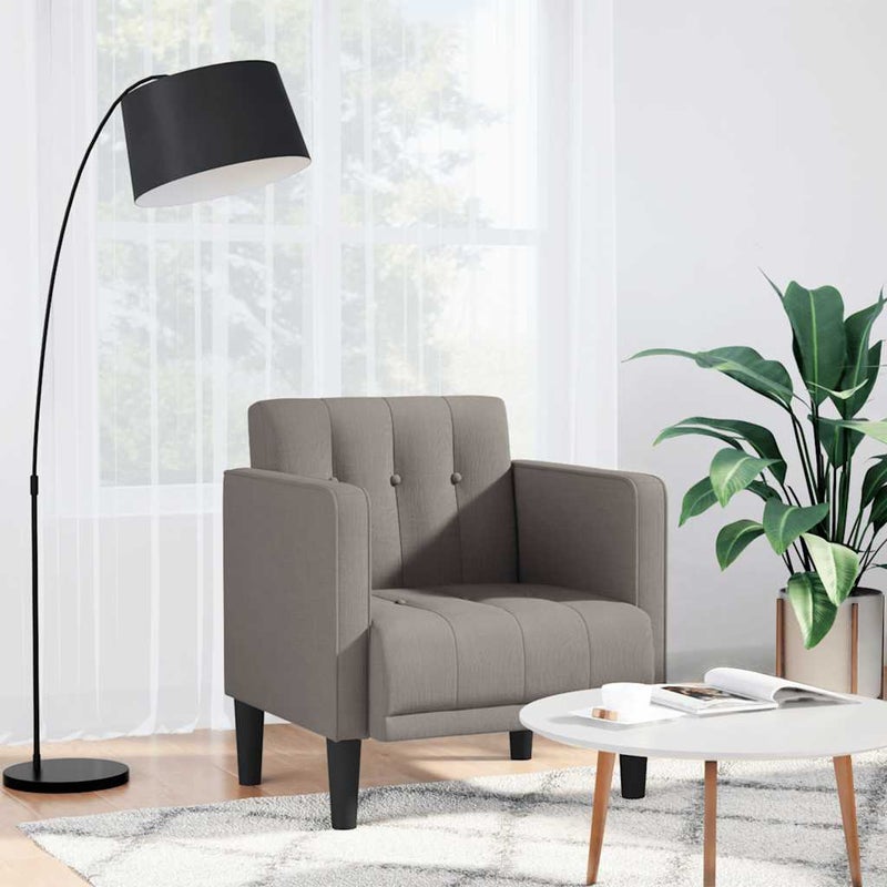 Sofa Fotel z Podłokietnikami Taupe 53 cm Tkanina vidaXL