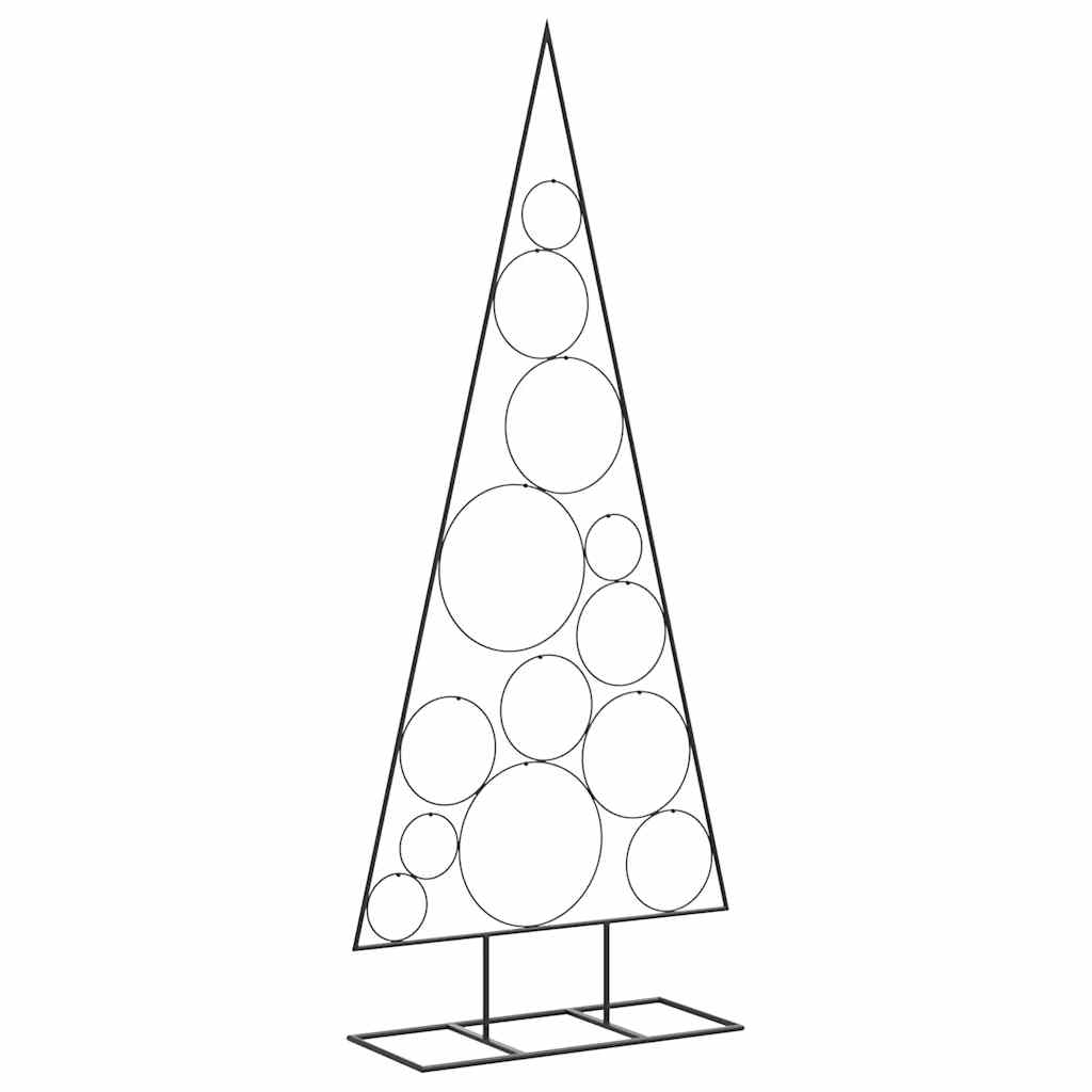 Choinka Metalowa Świąteczna Czarna 150 cm do Dekoracji na Balkon