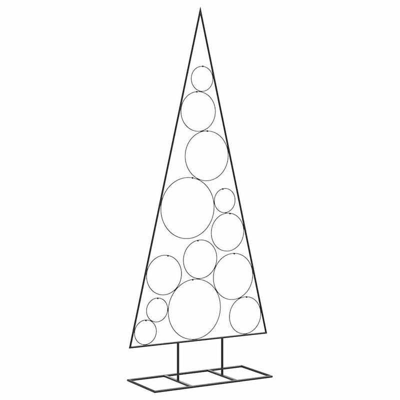 Choinka Metalowa Świąteczna Czarna 150 cm do Dekoracji na Balkon