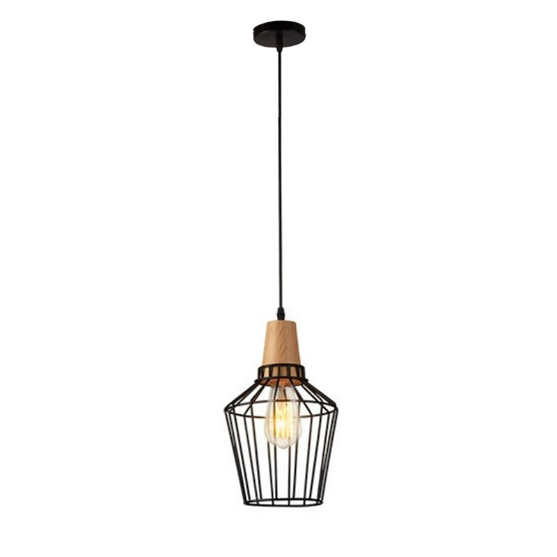 Żyrandol retro kreatywne żelazne zawieszenie klatki dla ptaków puste metalowe zawieszenie lampa sufitowa do restauracji żarówka wchodzi skład zestawu
