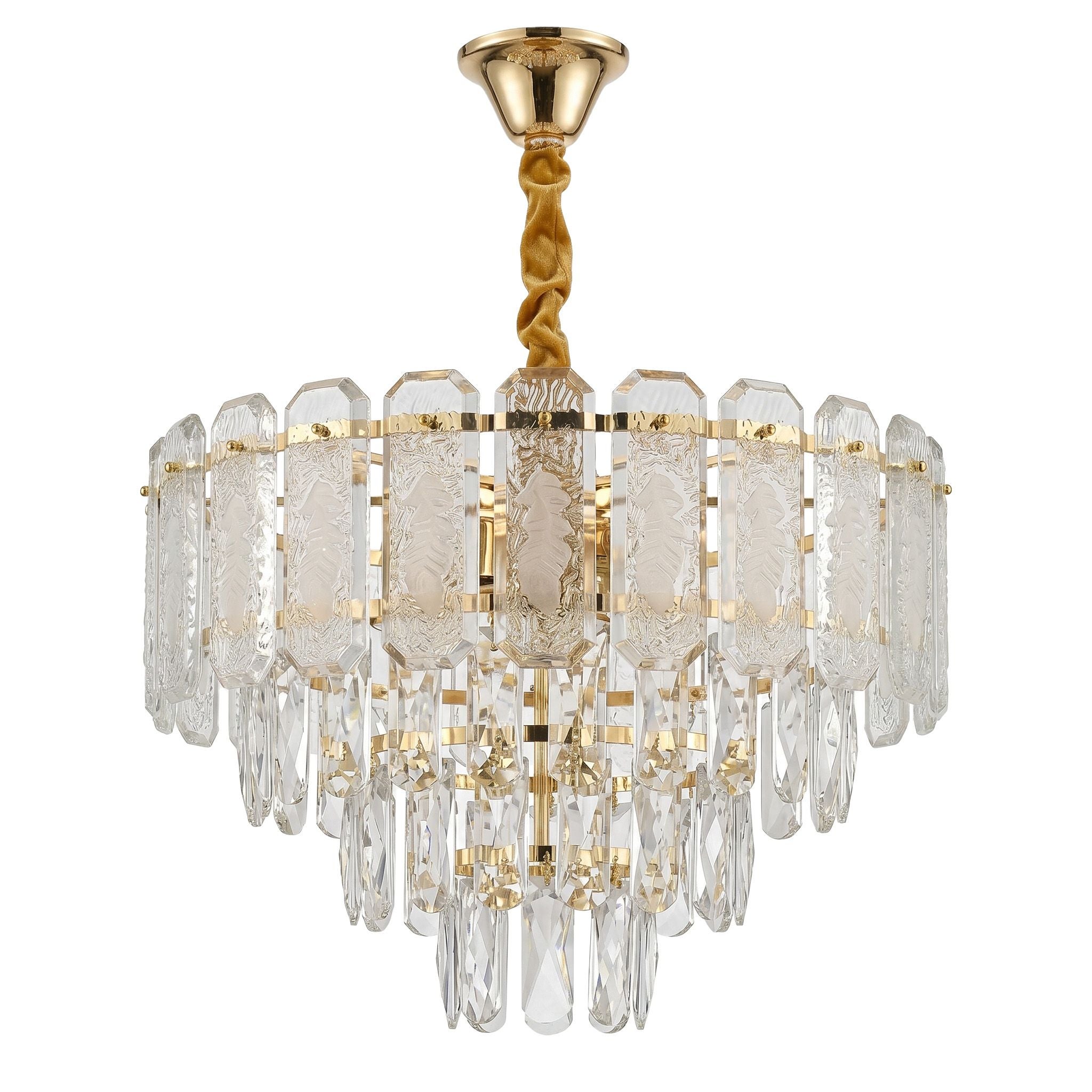 Lampa Wisząca z Kryształami Toolight SWE088-CP 40cm Złota
