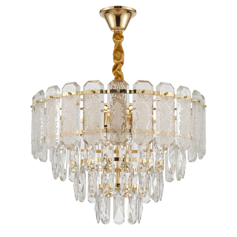Lampa Wisząca z Kryształami Toolight SWE088-CP 40cm Złota
