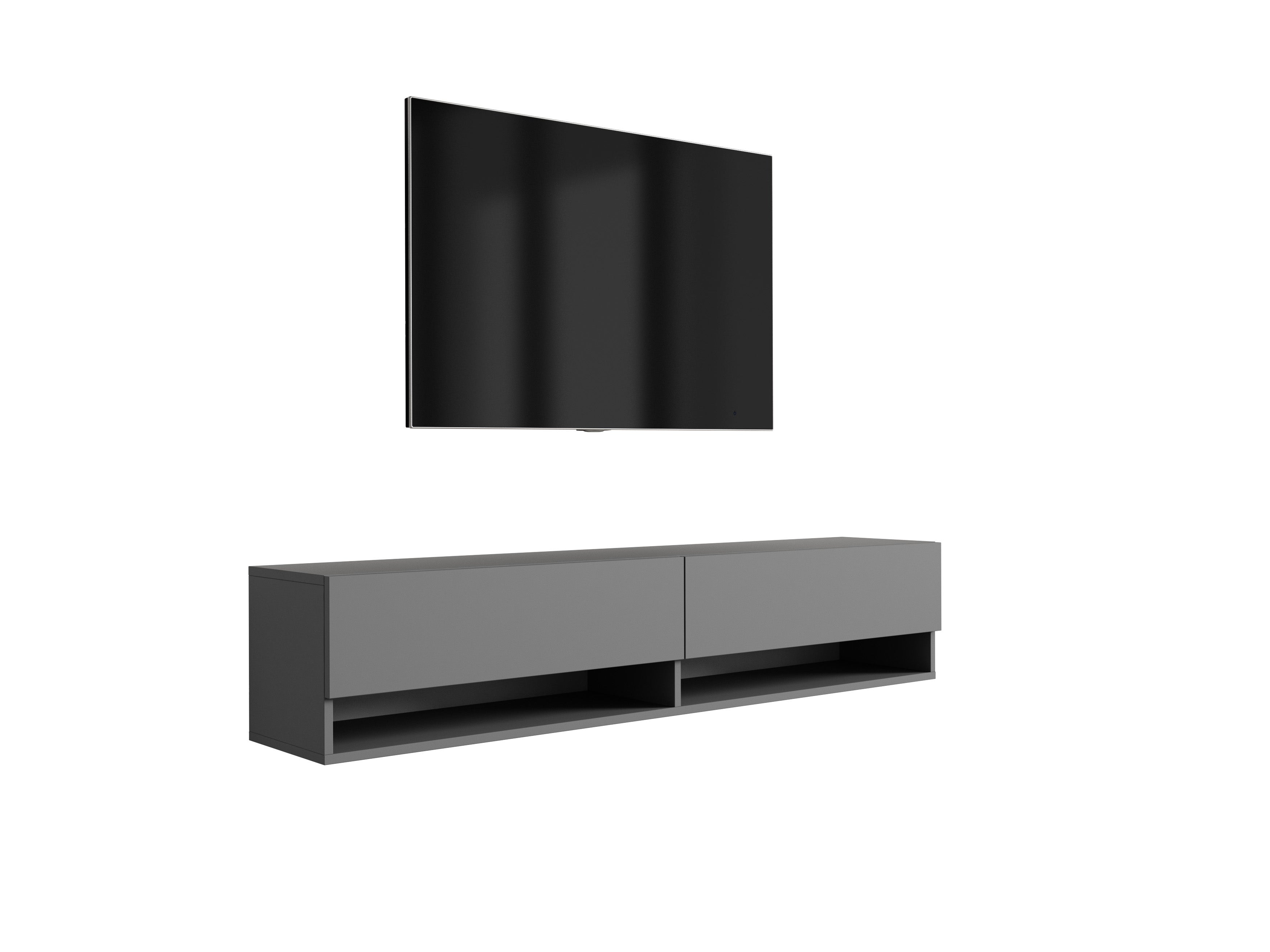Szafka pod telewizor 170 cm Antracyt, 170 × 32 × 34 cm