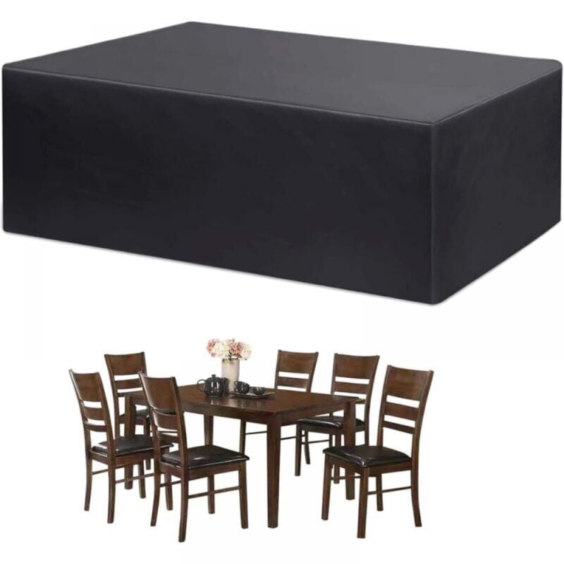 Pokrowiec na meble ogrodowe, pokrowiec na stół ogrodowy, plandeka ochronna, pokrowiec na meble ogrodowe, trwała ochrona na zewnątrz 170x94x70 cm