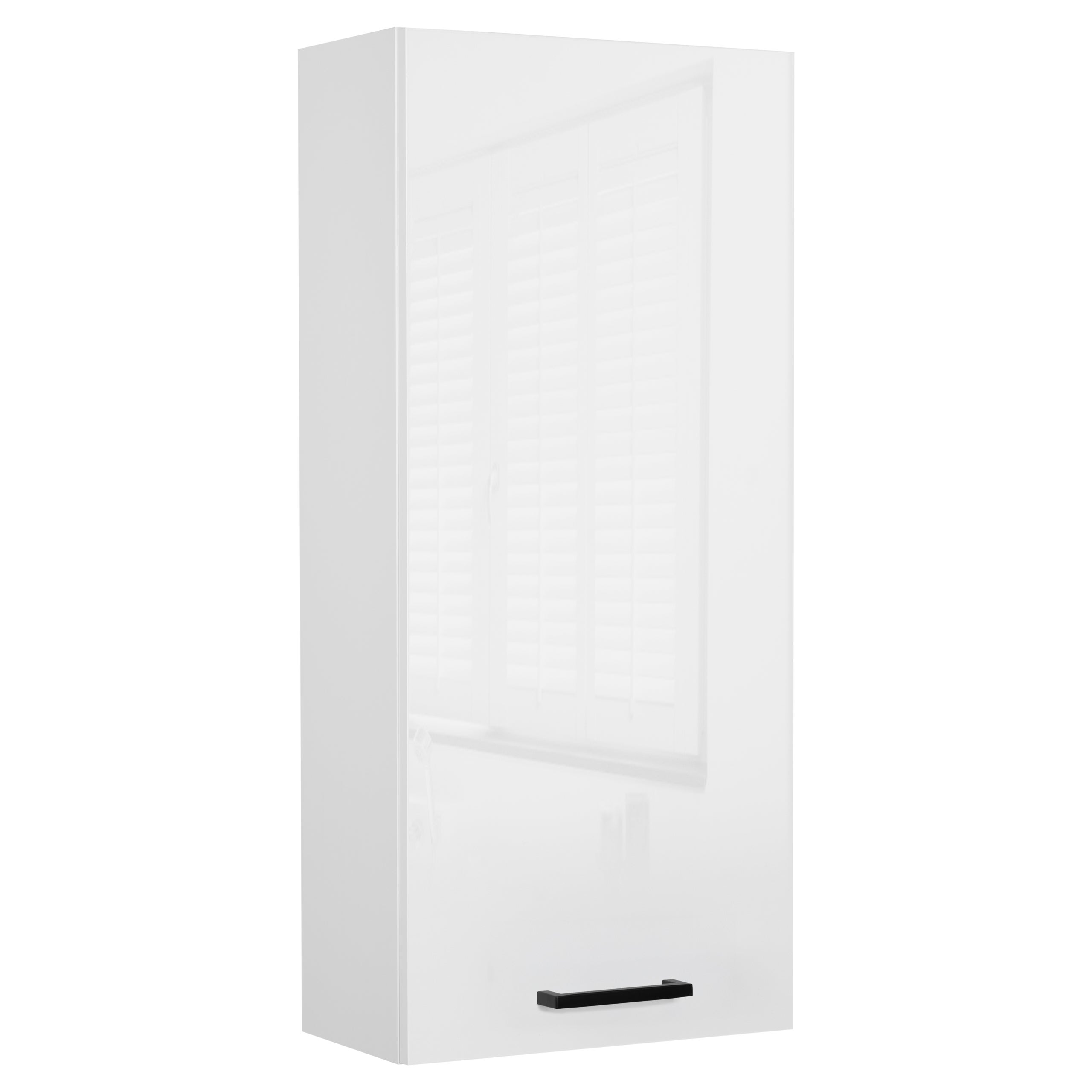 Szafka łazienkowa wisząca biała połysk do łazienki na ścianę 40 x 90 cm