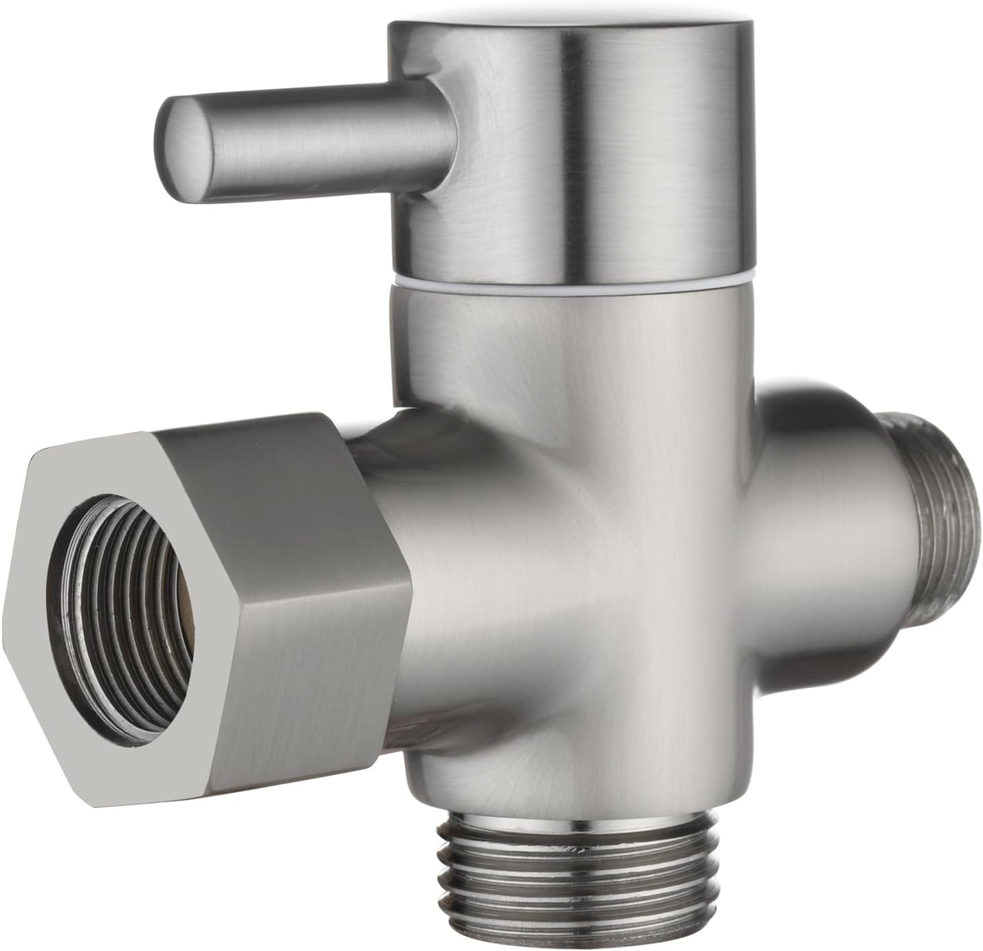3-drożny mosiężny zawór odcinający 3/8"-12/17 Adapter do linii wodnej toalety, nikiel