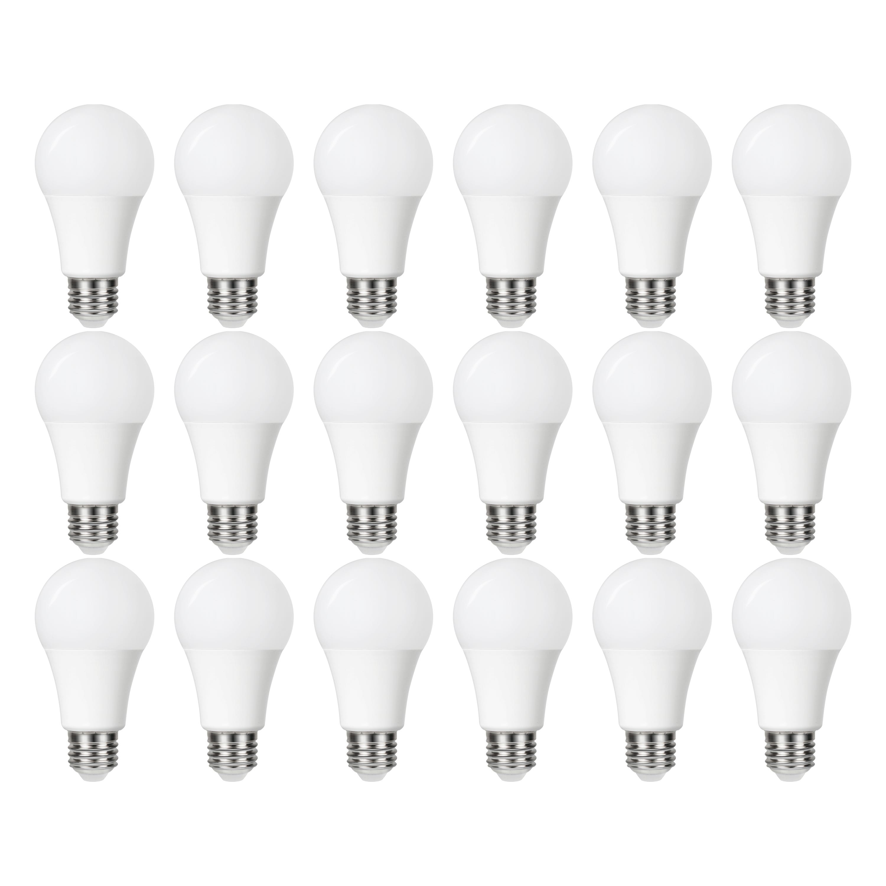 LEXMAN - Opakowanie 18 żarówek LED nieprzezroczystych - E27 - 1521LM - 11,2 W, co odpowiada 100 W - Ø 60 mm - 2700 K - Ciepła biel