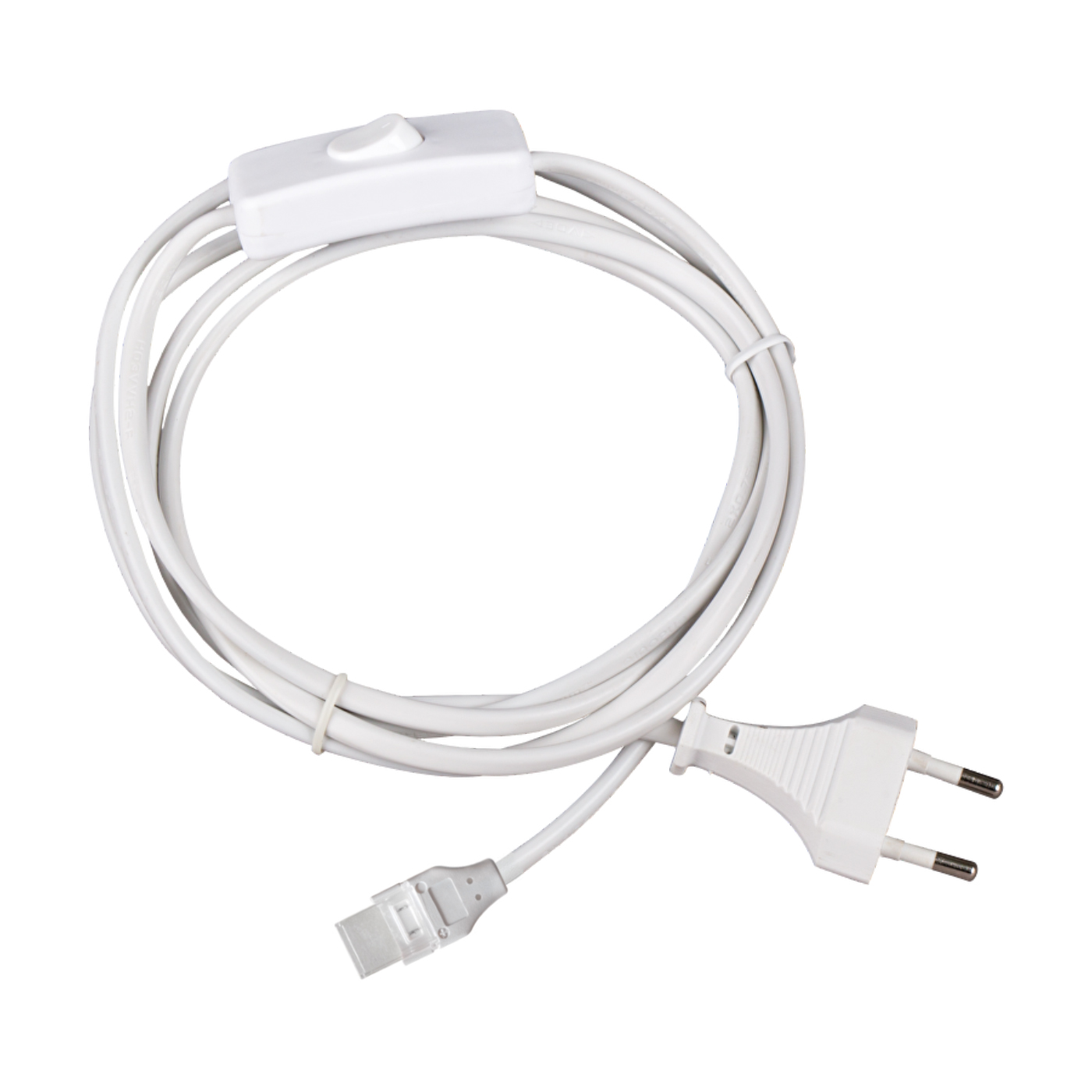Alcapower kabel zasilający z wtyczką i przełącznikiem do taśm LED 220V serii HEM IP65 MILKY i LED COB MILKY, dł 1m, 15x8,6mm