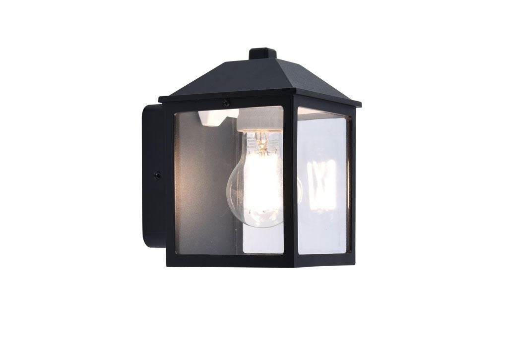 SPIRE klasyczna czarna lampa ścienna zewnętrzna E27
