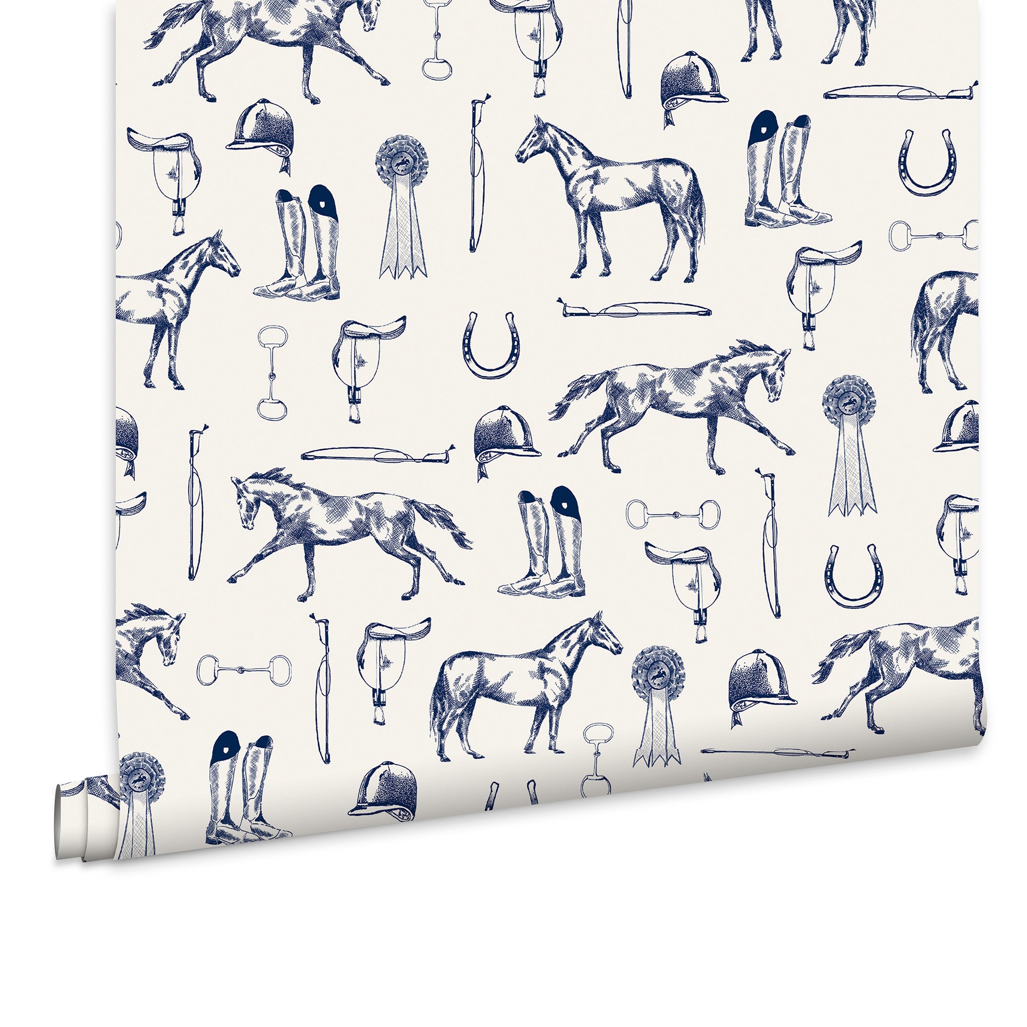 Joules Tapeta filzelinowa SKETCHED EQUESTRIAN 10 m x 52 cm