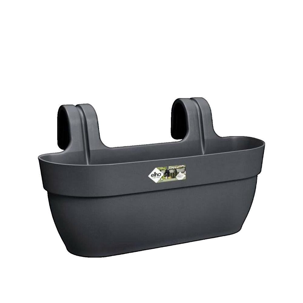 Elho Vibia Campana Easy Hanger Duża plastikowa doniczka balkonowa, antracyt - 46 x 24 x 26,5 cm