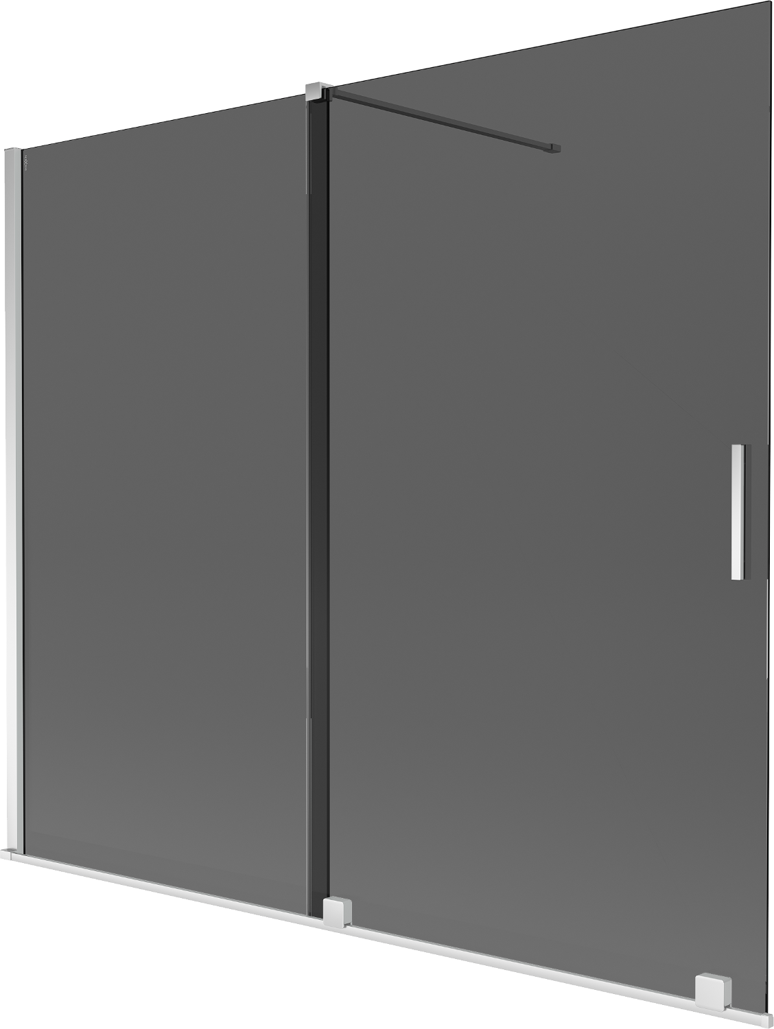 Mexen Velar parawan nawannowy 2-skrzydłowy rozsuwany 180 x 150 cm, grafit, chrom - 896-180-000-41-01