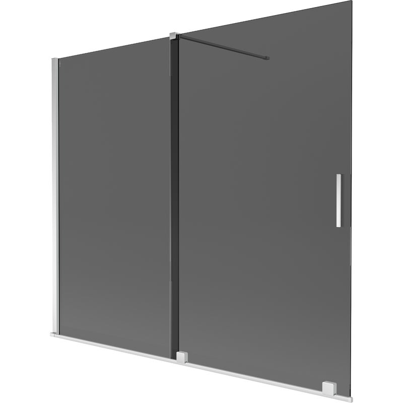 Mexen Velar parawan nawannowy 2-skrzydłowy rozsuwany 180 x 150 cm, grafit, chrom - 896-180-000-41-01