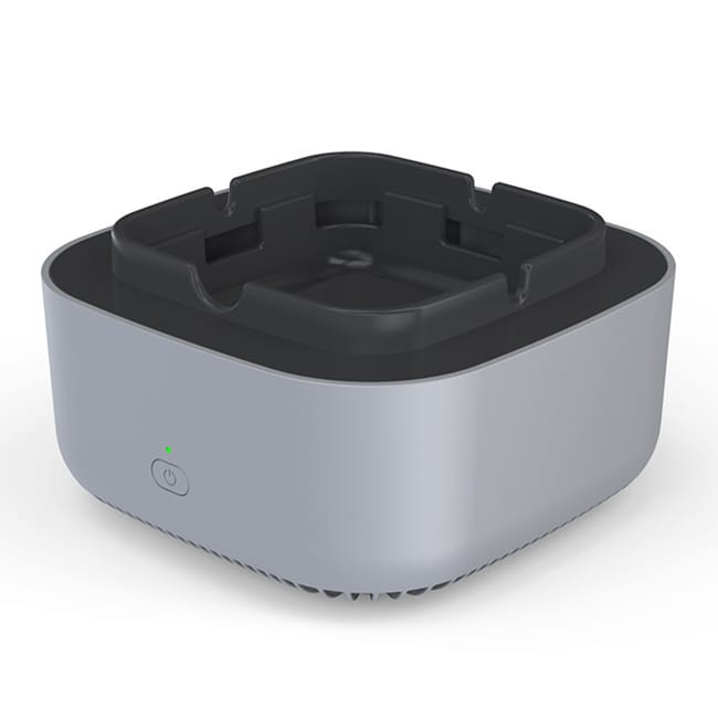 Inteligentna popielniczka biurkowa szara jonizator powietrza antydymowy pochłaniacz zapachów nowoczesny design do domu i biura