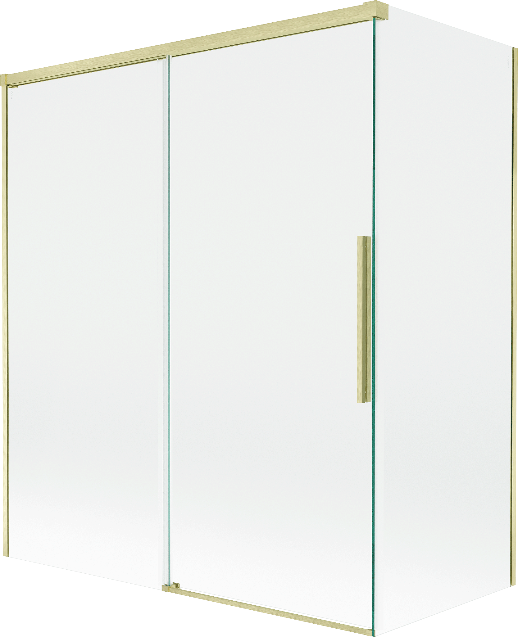 Mexen Rox parawan nawannowy 2-skrzydłowy rozsuwany 140 + 70 x 150 cm, transparent, złoty szczotkowany - 8C9-140-070-55-00