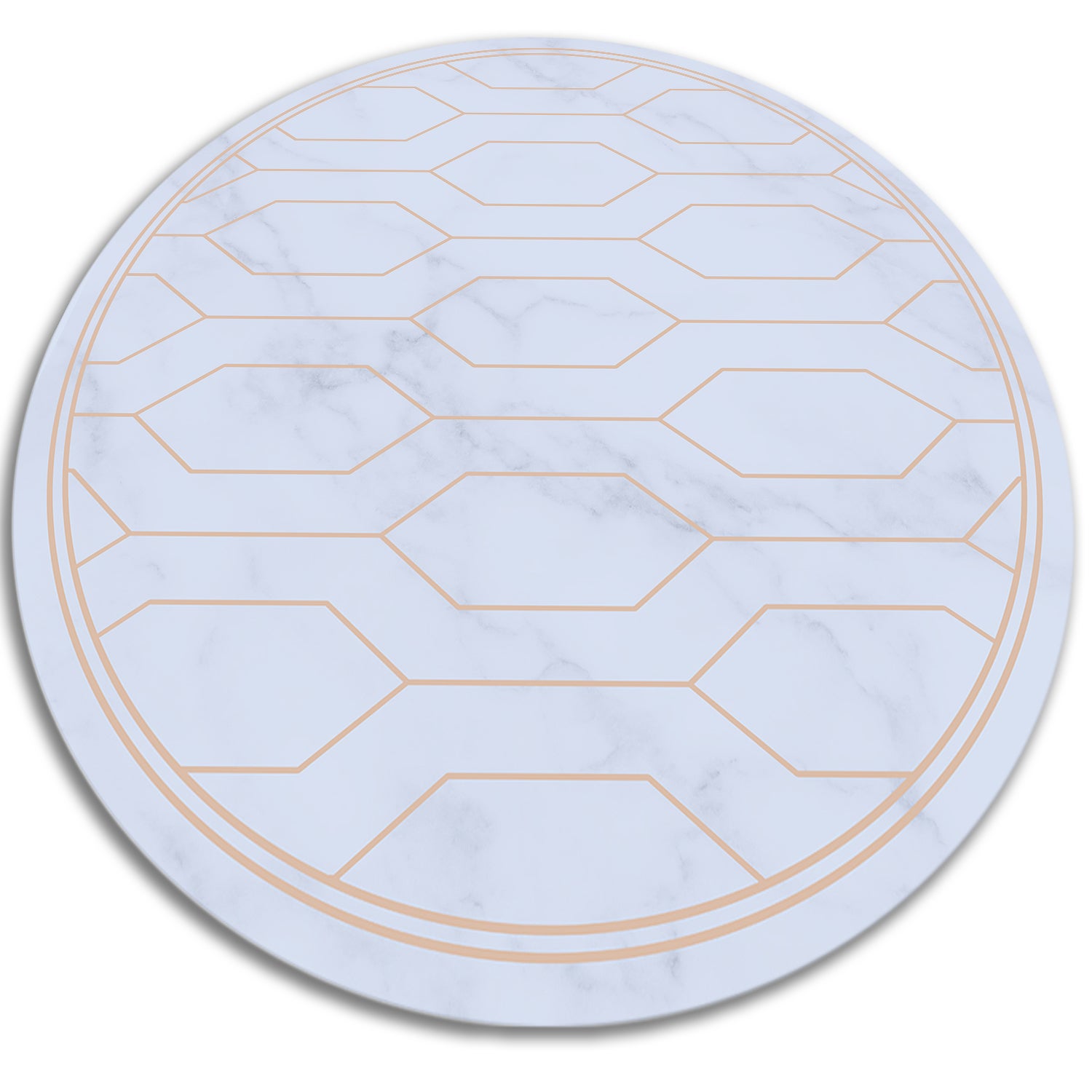Chodnik winylowy do kuchni okrągły, delikatne linie minimalistyczna dekoracyjna forma 120x120 cm – Tulup