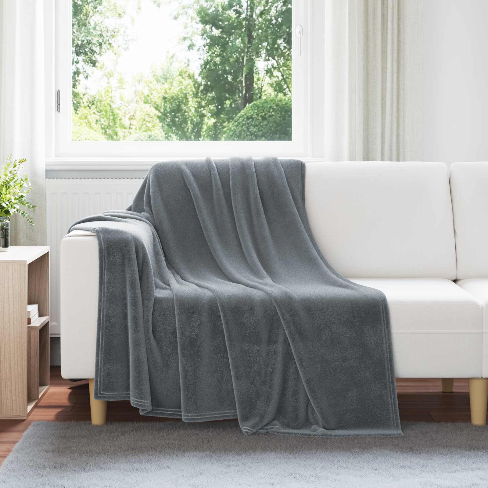 Koce narzutowe 6 pcs Ciemnoszary 150 x 200 cm Polar vidaXL