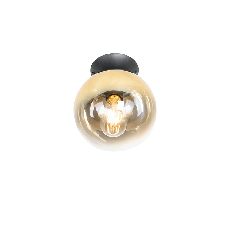 Qazqa artdeco plafon - Pallon - gold, max. 25w, kompatybilny z żarówką LED, e27, 20cm oświetlenie wewnętrzne