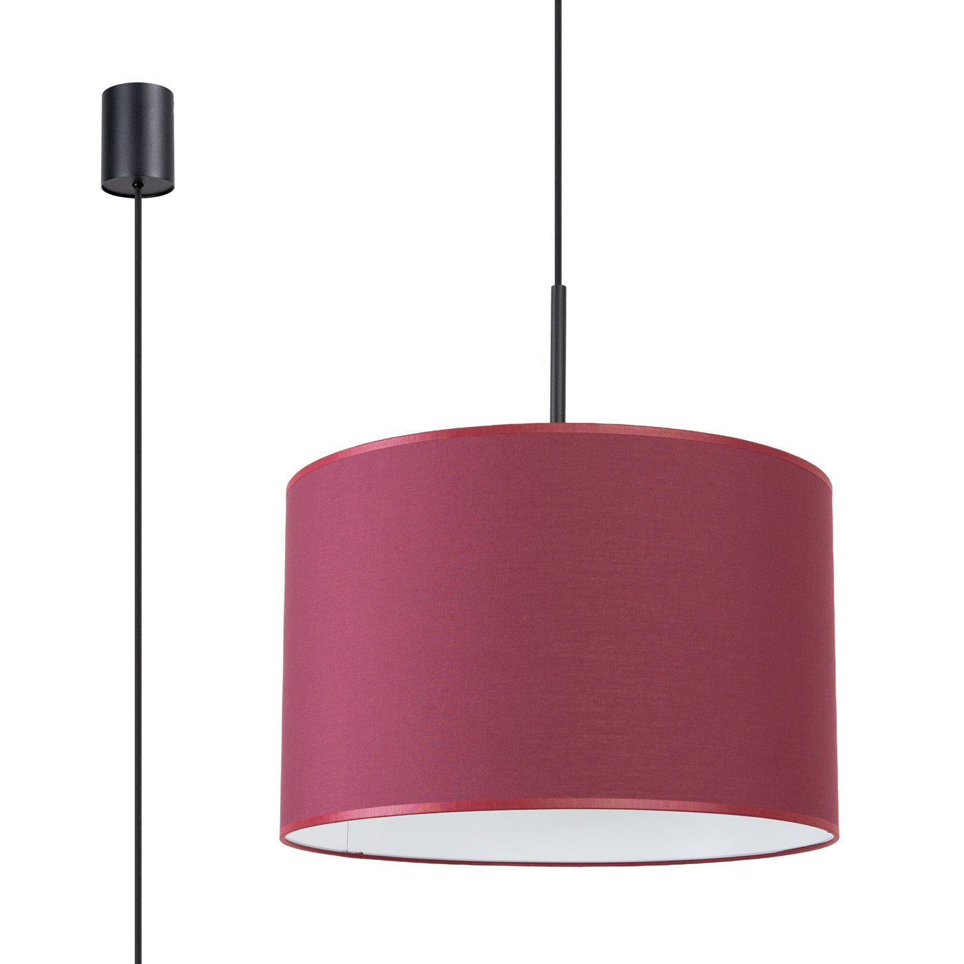Sollux Nevia Cylindryczna lampa wisząca sufitowa bordowa, czarna 1x E27