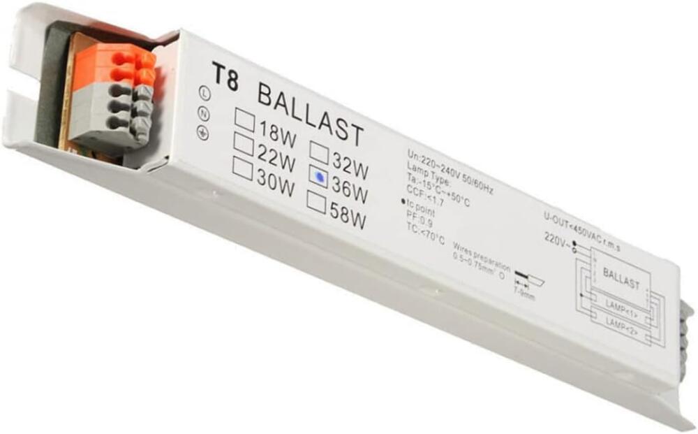 T8 2 x 36W Elektroniczny statecznik o szerokim napięciu do natychmiastowego oświetlenia fluorescencyjnego z energooszczędną lampą