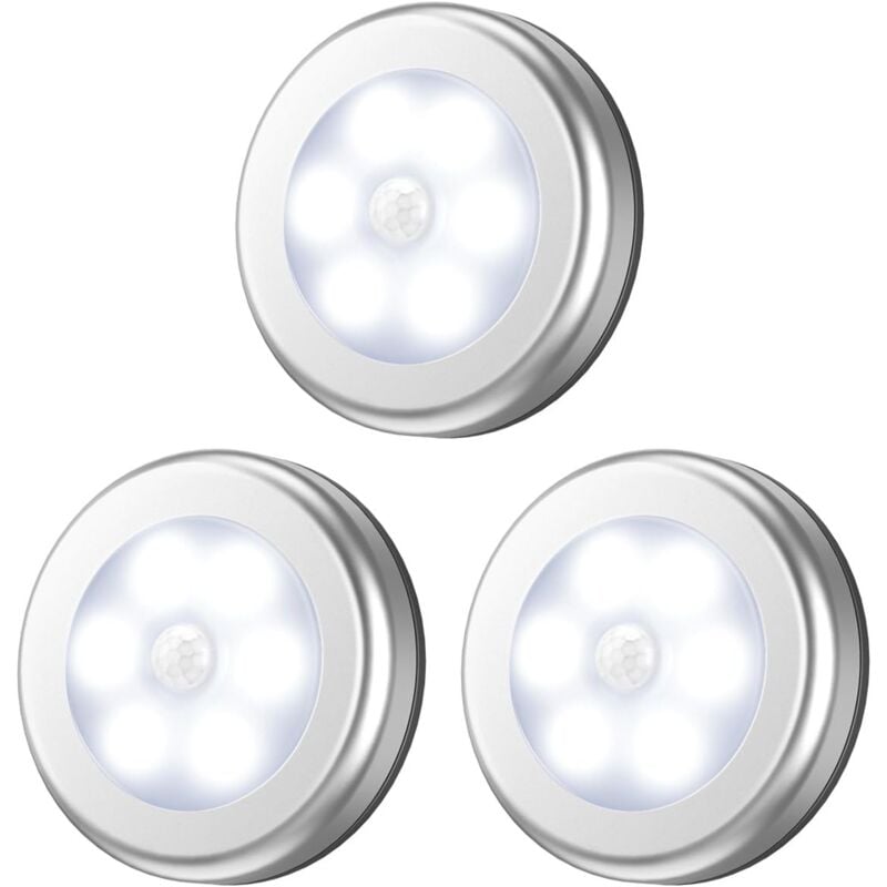 Zestaw 3 lamp szynowych z czujnikiem ruchu, oświetlenie LED do szafy, oświetlenie schodów, oświetlenie szafek, zasilanie bateryjne