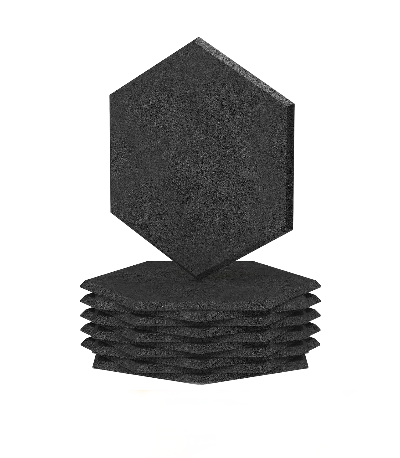Sześciokątne panele dźwiękochłonne do studiów, biur i domów, 12 sztuk, 30x26x1 cm, czarne