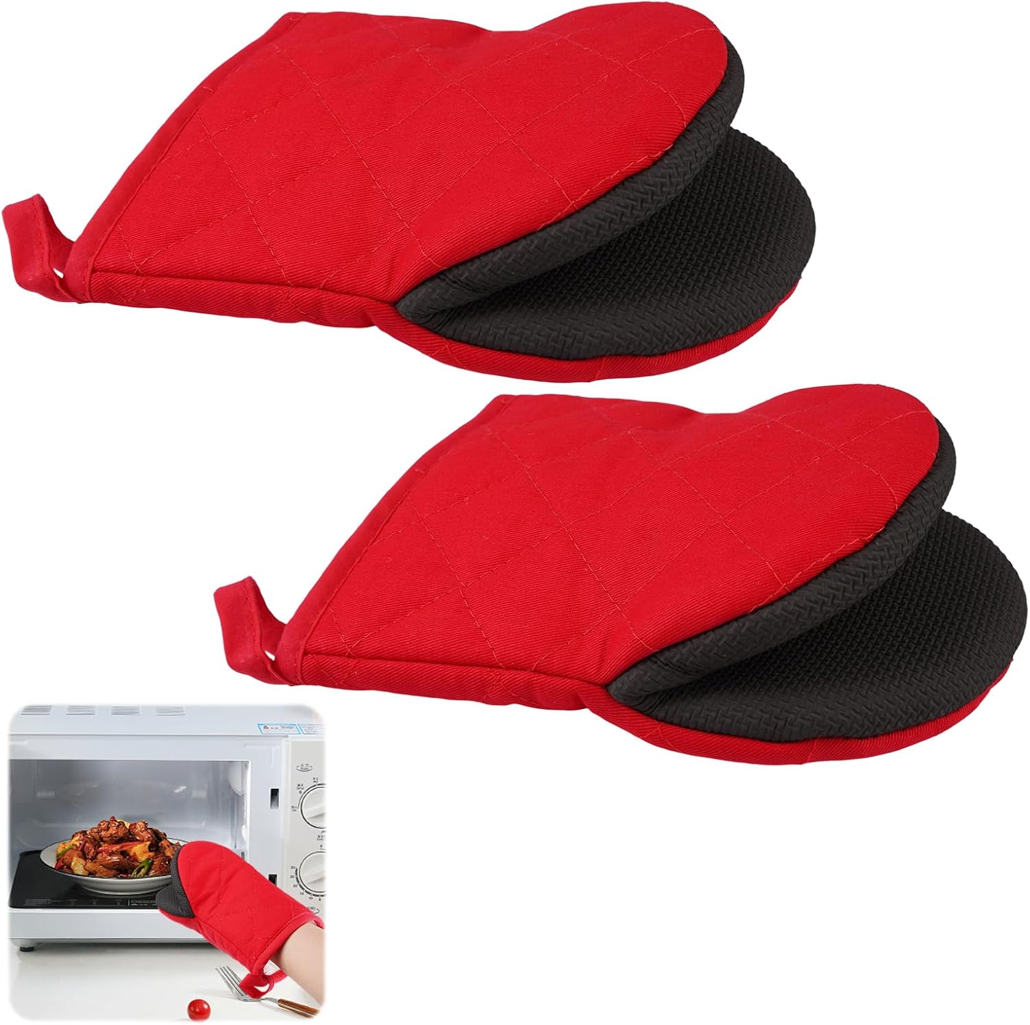 para żaroodpornych rękawic kuchennych (19,5 x 15,5 cm), 260°C żaroodporne rękawice kuchenne, guma antypoślizgowa
