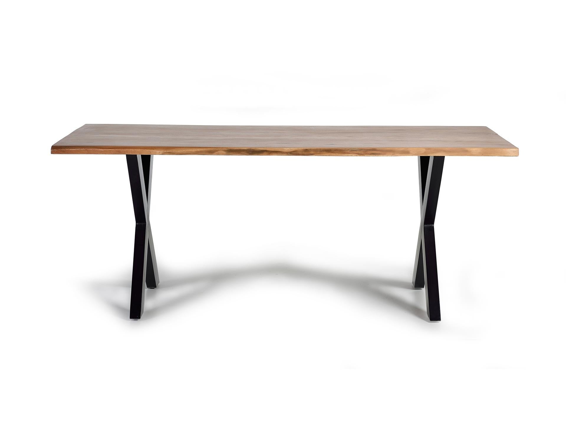 Stoły jadalne z drewna akacjowego, 240 cm, rustykalny styl industrialny, 78x240x100 GYC