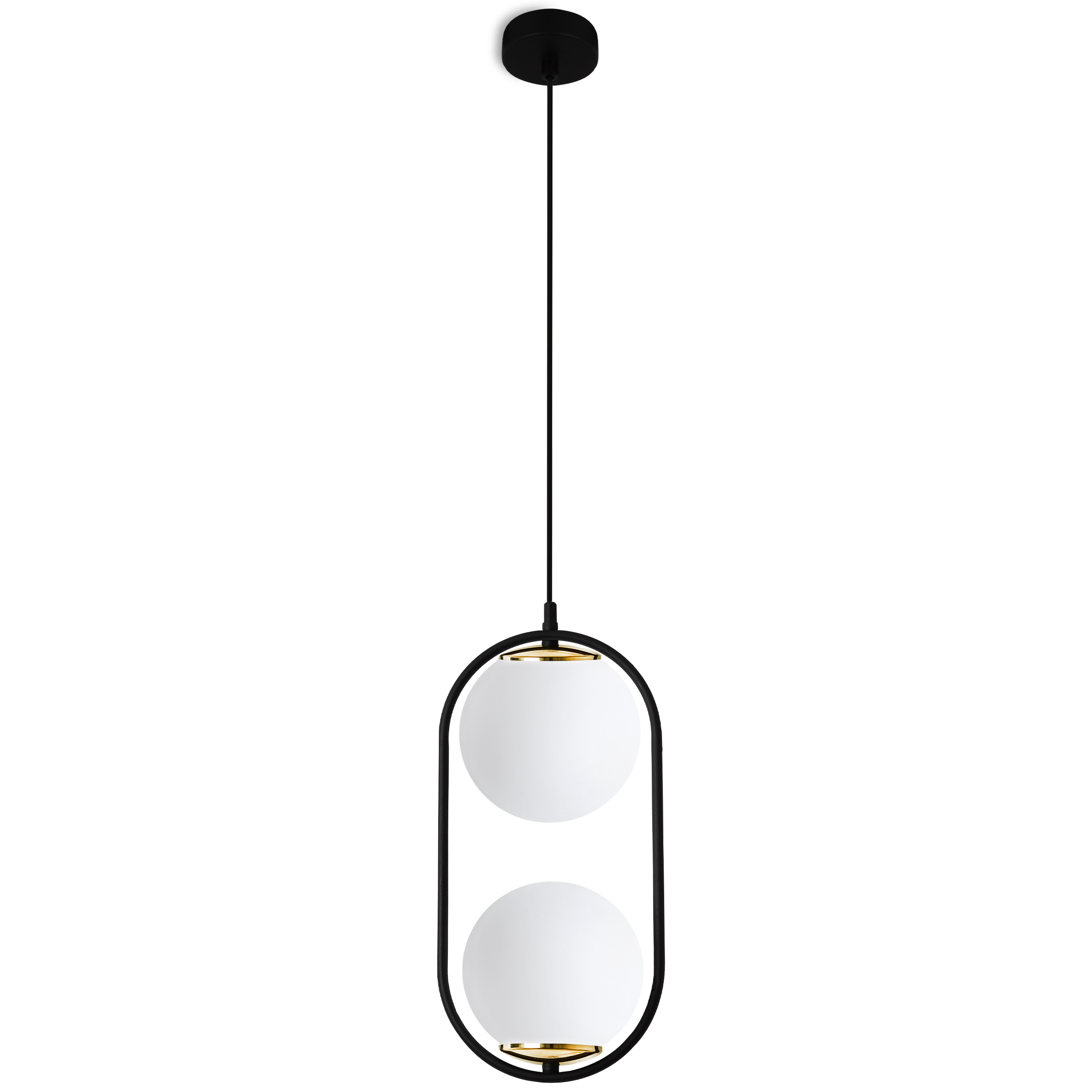 Lampa sufitowa wisząca Light Home LH Luna Duo 2x E14 biały/czarny/złoty