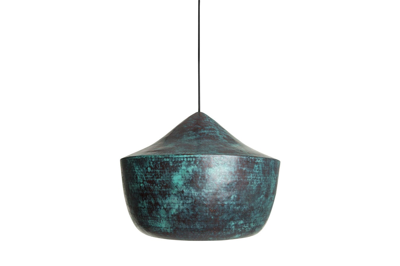 Ręcznie wykonana lampa wisząca z miedzi z Meksyku Ciruela – Meksykańska lampa sufitowa vintage | Kinkiet sufitowy vintage zielony 45x35 cm