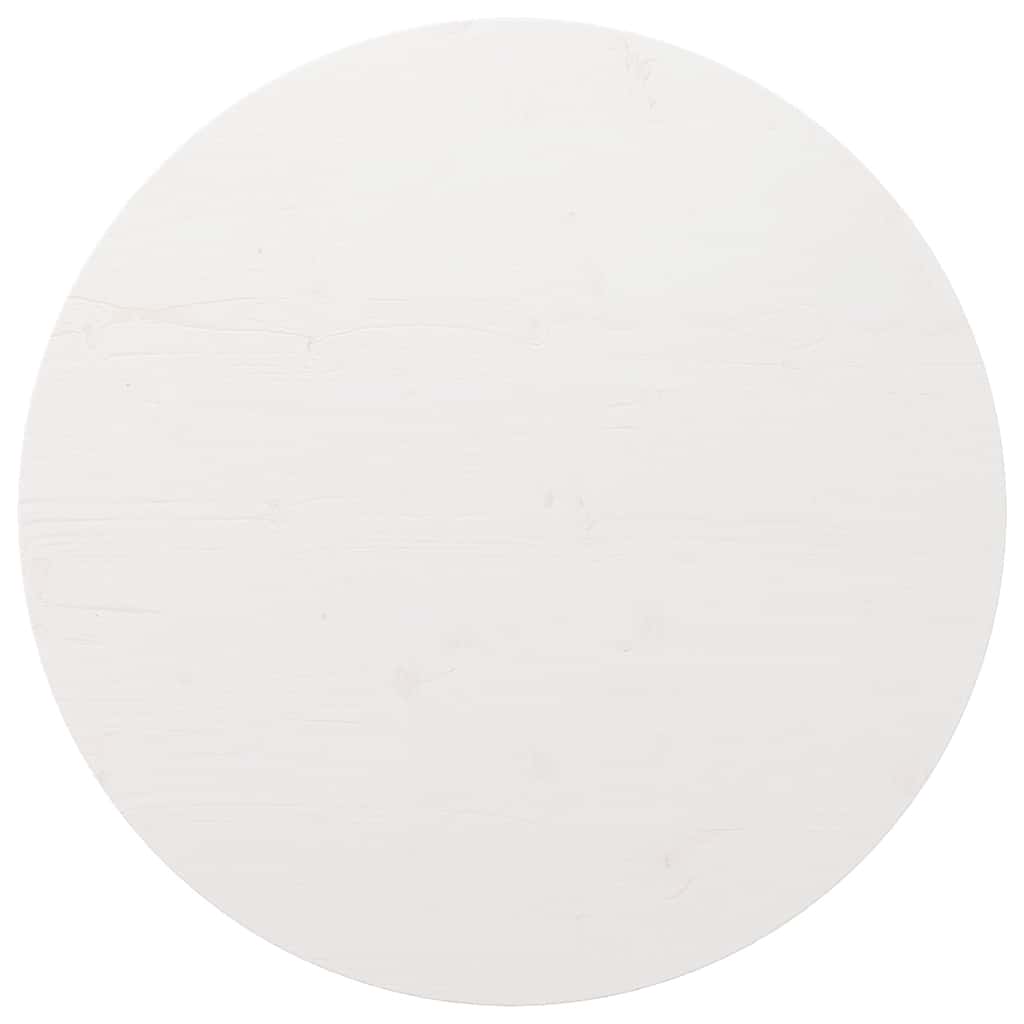 Blat Drewniany Sosnowy Lity do Stołu Okrągły Ø 80 cm Grubość 3 cm Biały