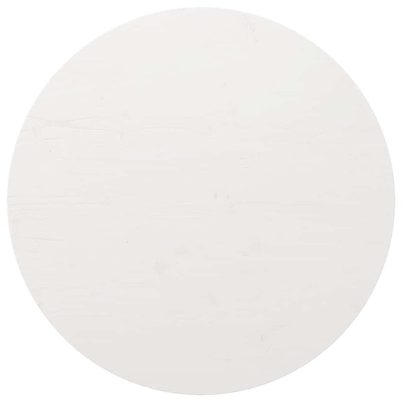 Blat Drewniany Sosnowy Lity do Stołu Okrągły Ø 80 cm Grubość 3 cm Biały