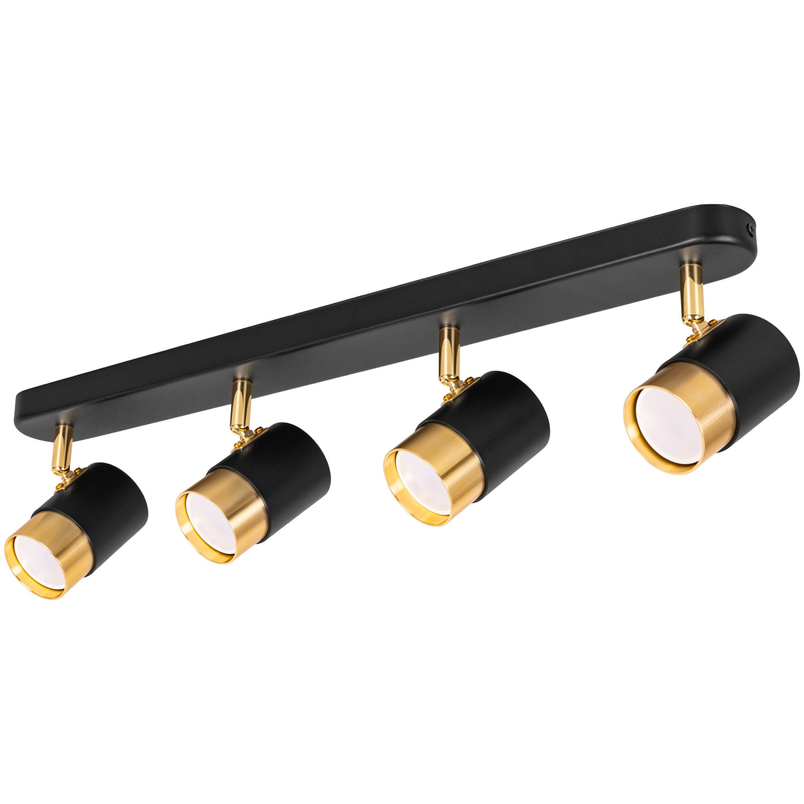 Listwa reflektorowa czarna złota LED - Lampa sufitowa 4 x GU10 - Kinkiet natynkowy oprawa halogenowa Tuba - LEDHOFF