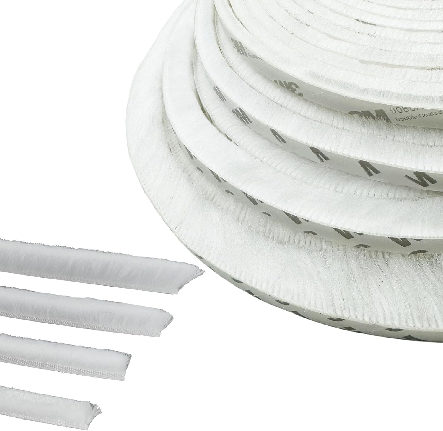 Uszczelka szczotkowa do drzwi, 5 m x 9 mm x 23 mm, biała, uszczelka okienna do drzwi dźwiękoszczelnych, uszczelka szczotkowa do moskitiery