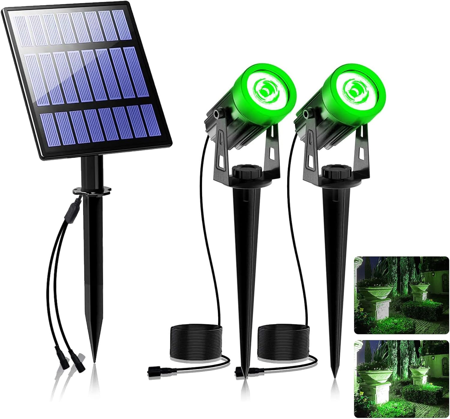 Solarna lampa ogrodowa, wodoodporna IP65, automatyczny przełącznik, odpowiednia na taras i do ogrodu, zielona