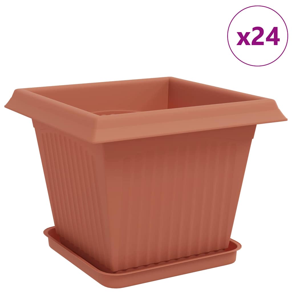 Doniczki 24 pcs Czerwony ceglasty 33 x 33 x 26 cm
