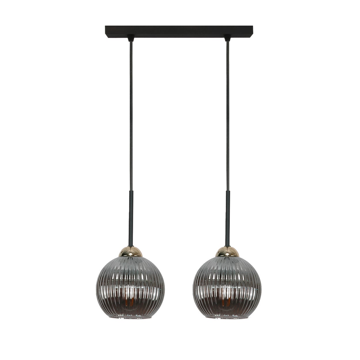 Lampa wisząca podwójna czarna 60W E27 do jadalni SFERA Edylit